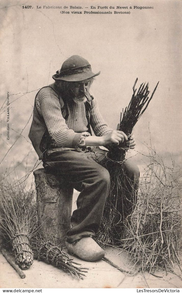 METIERS - Le Fabricant De Balais - En Forêt Du Nevet à Plogonnec - Carte Postale Ancienne - Paysans