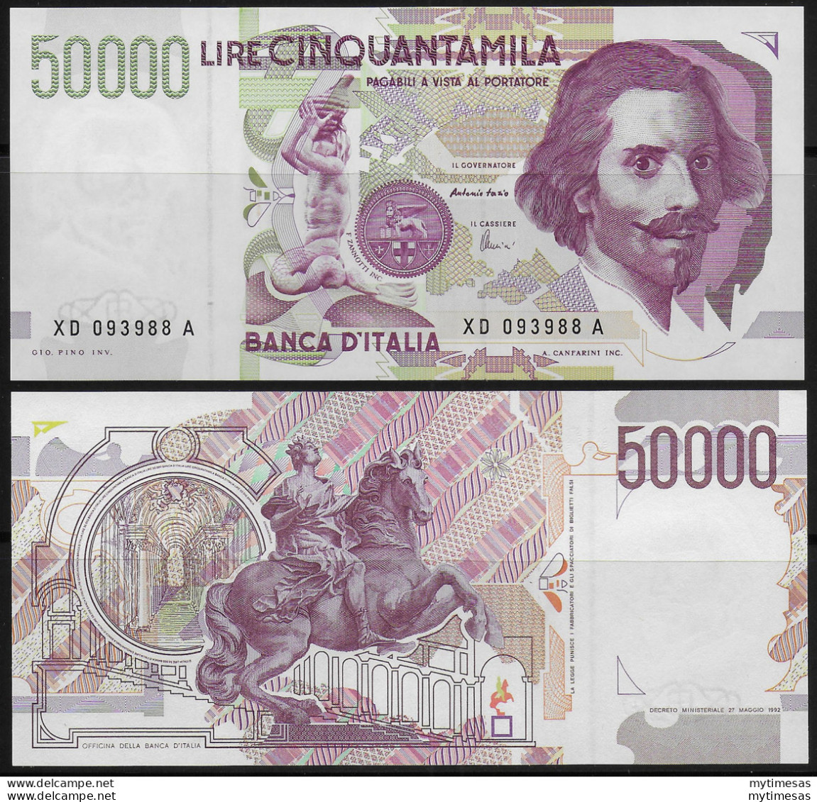 1997 Lire 50.000 Bernini 2nd Type FDS Rif. BI 81Da Gigante - Sonstige & Ohne Zuordnung