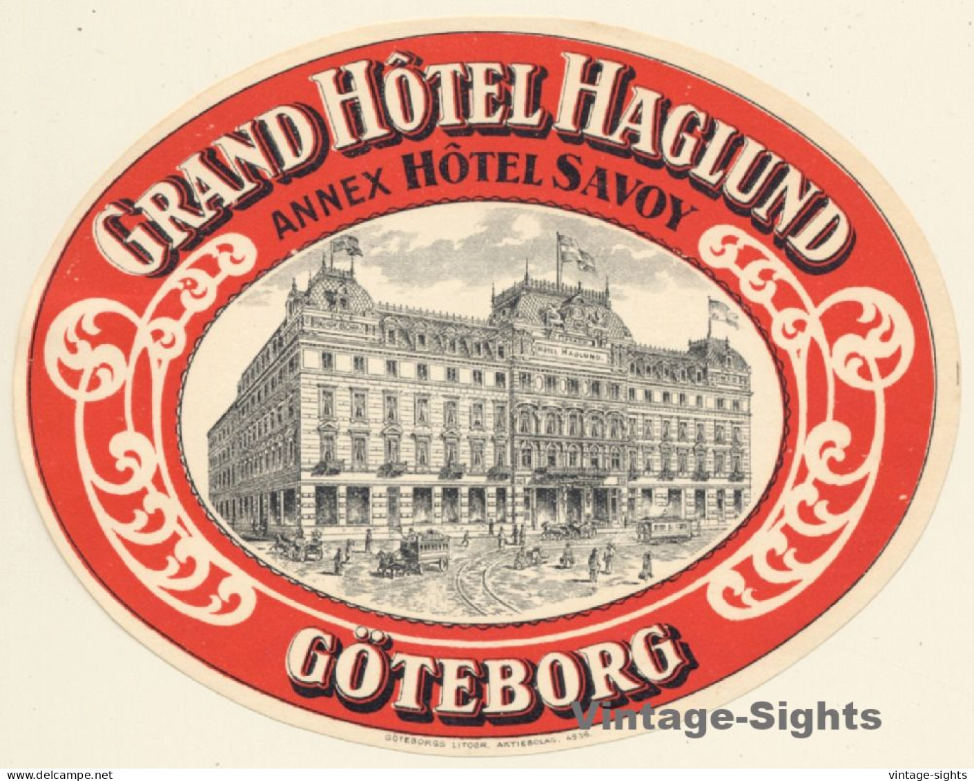 Göteborg / Sweden: Grand Hotel Haglund (Vintage Luggage Label) - Hotelaufkleber