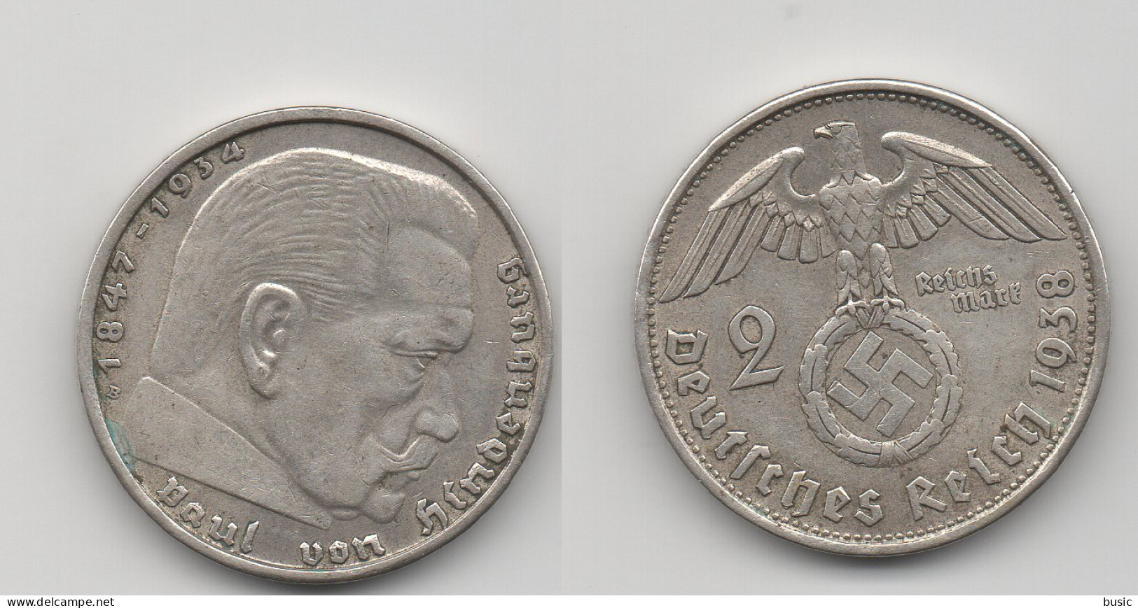 + ALLEMAGNE  +  2 MARK 1938 B  + - 2 Reichsmark