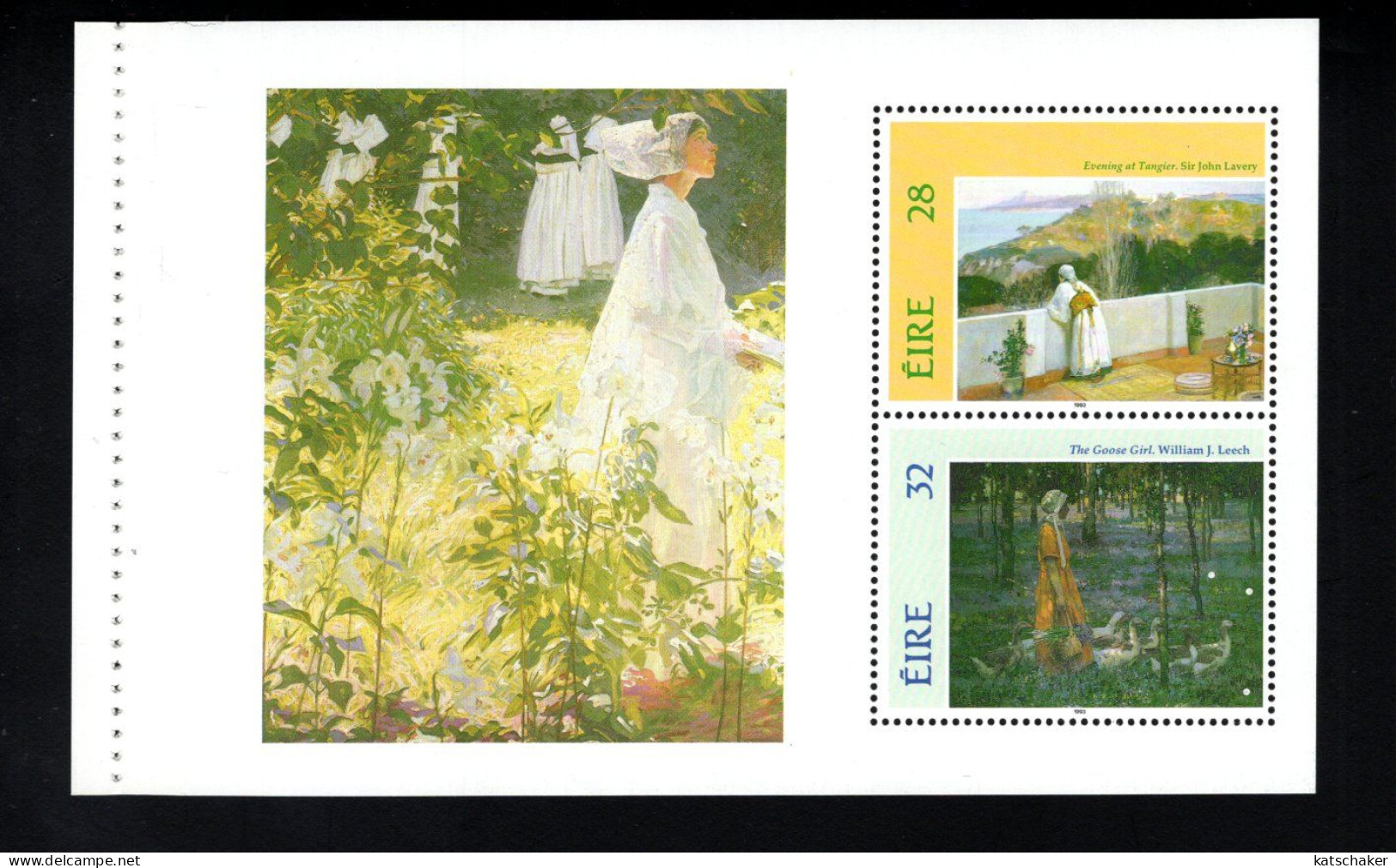 19939527744 1992 SCOTT 888A  (XX) POSTFRIS MINT NEVER HINGED - IRISH IMPRESSIONIST PAINTINGS BOOKLET PANE - Neufs