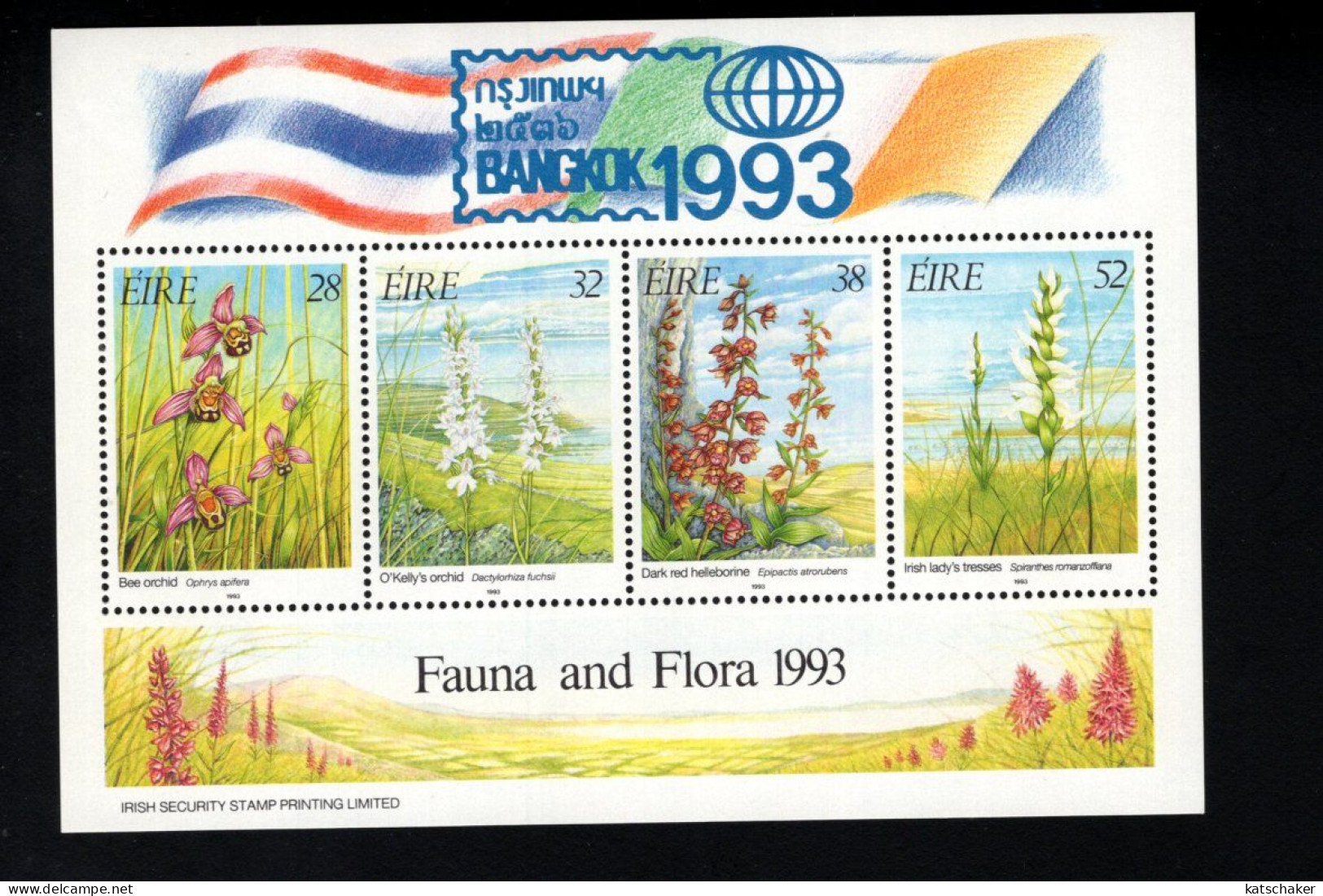 1993954706 1993 SCOTT 894B  (XX) POSTFRIS MINT NEVER HINGED - FLORA - FLOWERS - ORCHIDS - OVPTD BANGKOK 1993 IN MARGE - Neufs