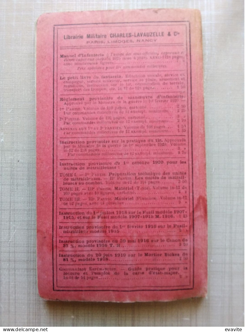 1924 - Ministère De La Guerre - Instruction Provisoire Sur LE SERVICE EN CAMPAGNE Annexe N° 1 - Französisch