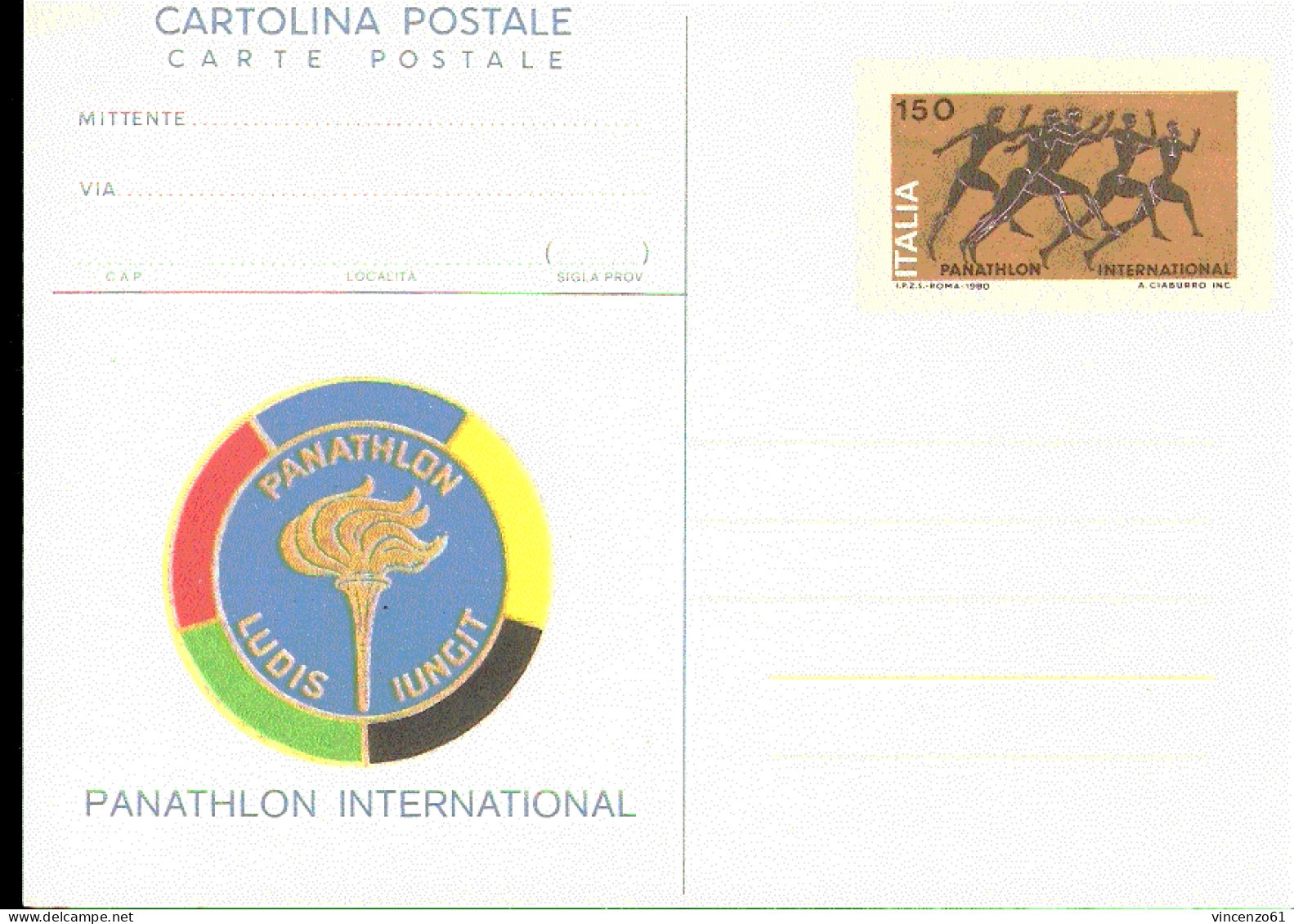 PANATHLON INTERNATIONAL  CARTOLINA POSTALE POSTE ITALIANE - Other & Unclassified