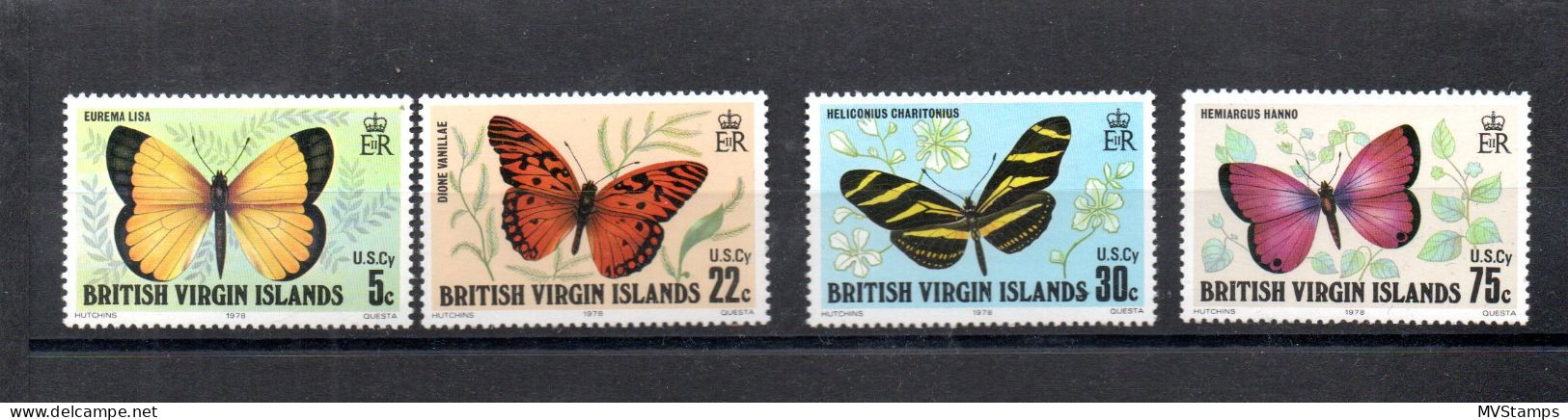 Virgin Islands 1978 Satz 344/47 Schmetterlinge/Butterflies Postfrisch - British Virgin Islands