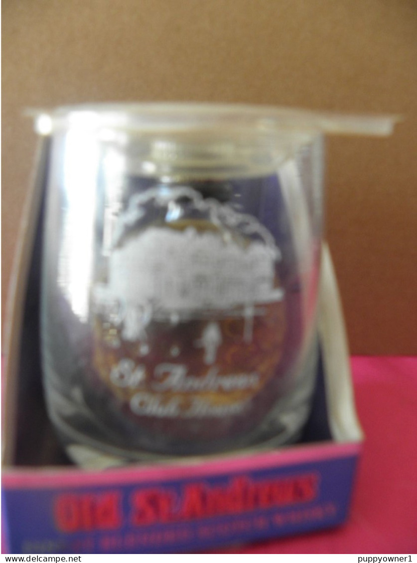 Verre Souvenir Et Bouteille De Whisky 50ml St Andrews Terrain De Golf - Whisky