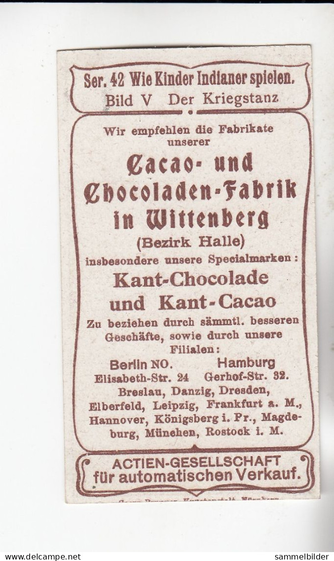 Actien Gesellschaft  Wie Kinder Indianer Spielen Der Kriegstanz    Serie  42 #5  Von 1900 - Stollwerck