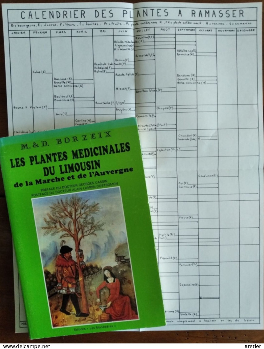 LES PLANTES MEDICINALES DU LIMOUSIN de la Marche et de l'Auvergne - M. & D. Borzeix - Dédicaces des auteurs