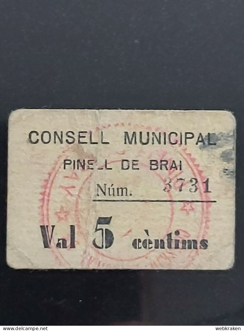 MONEY BANCONOTE EMERGENGY FRANCE CONSELL MUNICIPAL PINEL DE BRAI 5 C. - Andere - Europa