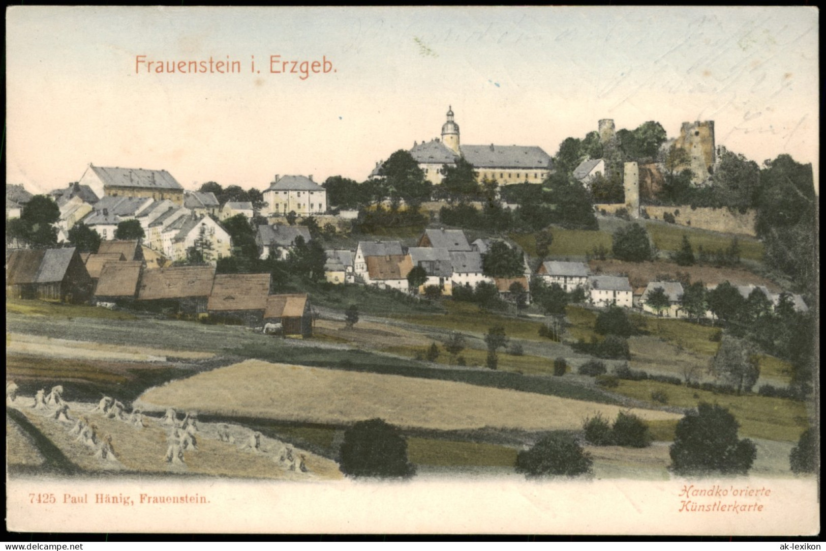 Ansichtskarte Frauenstein (Erzgebirge) Panorama-Ansicht 1905 - Frauenstein (Erzgeb.)