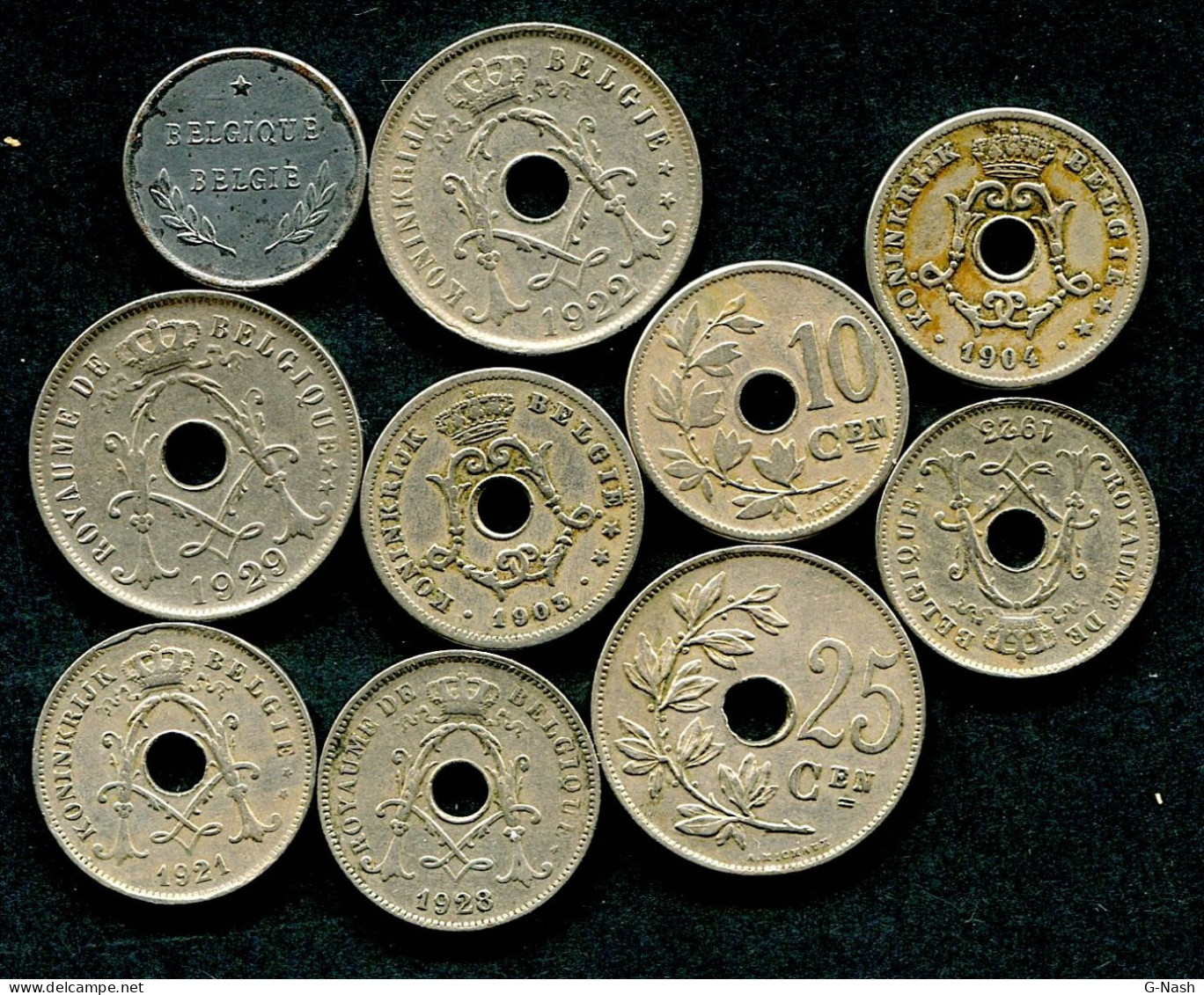 Belgique - Lot De 10 Pièces (période 1903-1944) - Sammlungen