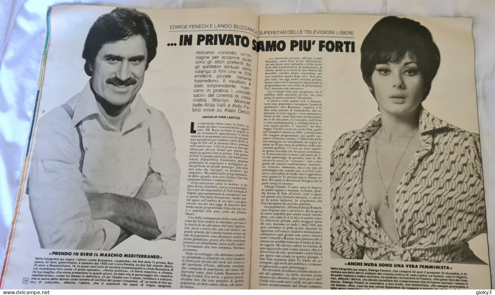 ARTICOLO GIORNALE SU LANDO BUZZANCA ED EDVIGE FENECH 1980 - Sonstige Formate