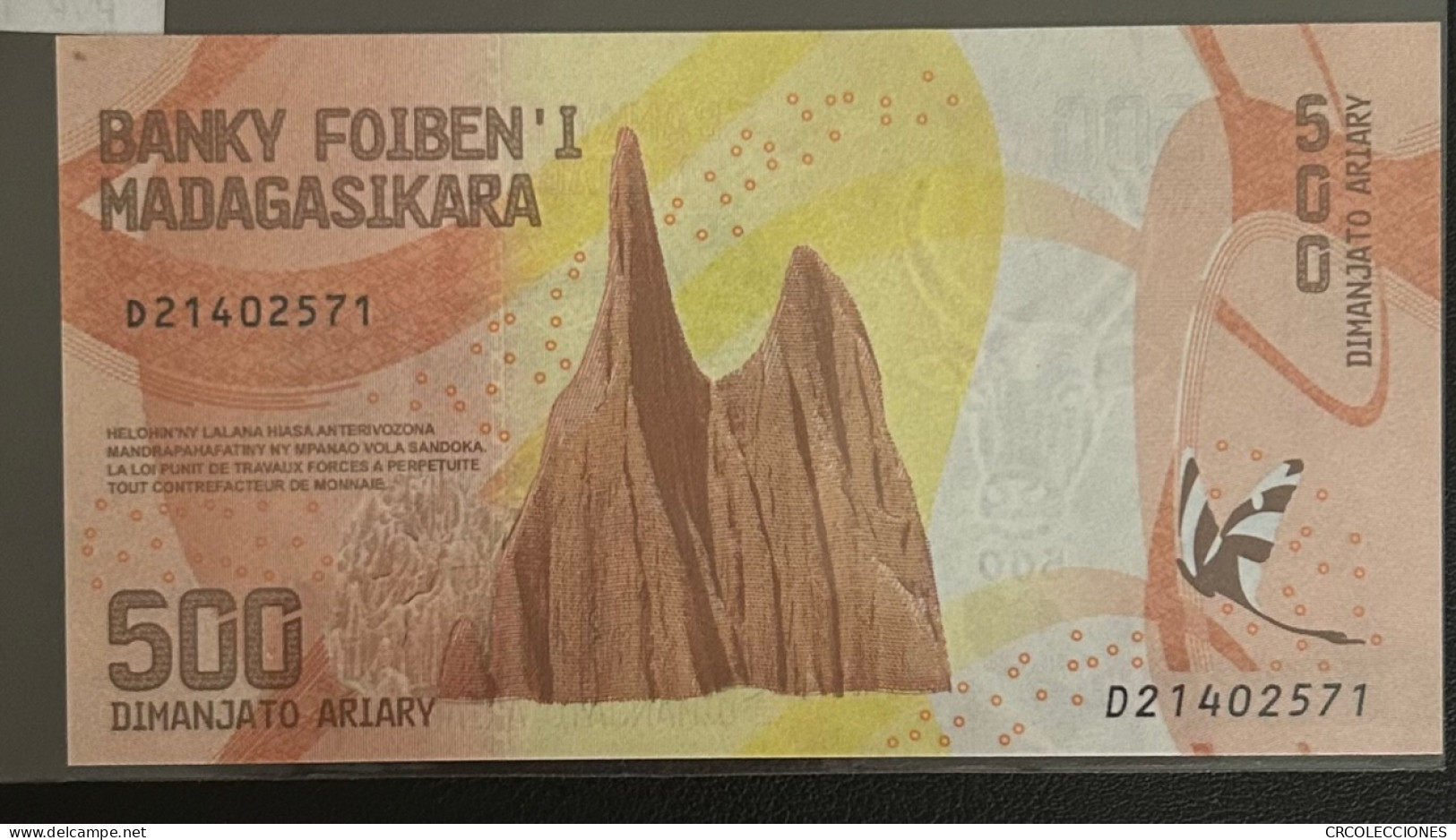 BILLETE MADAGASCAR 500 ARIARY 2017 P-99a SIN CIRCULAR - Andere - Afrika