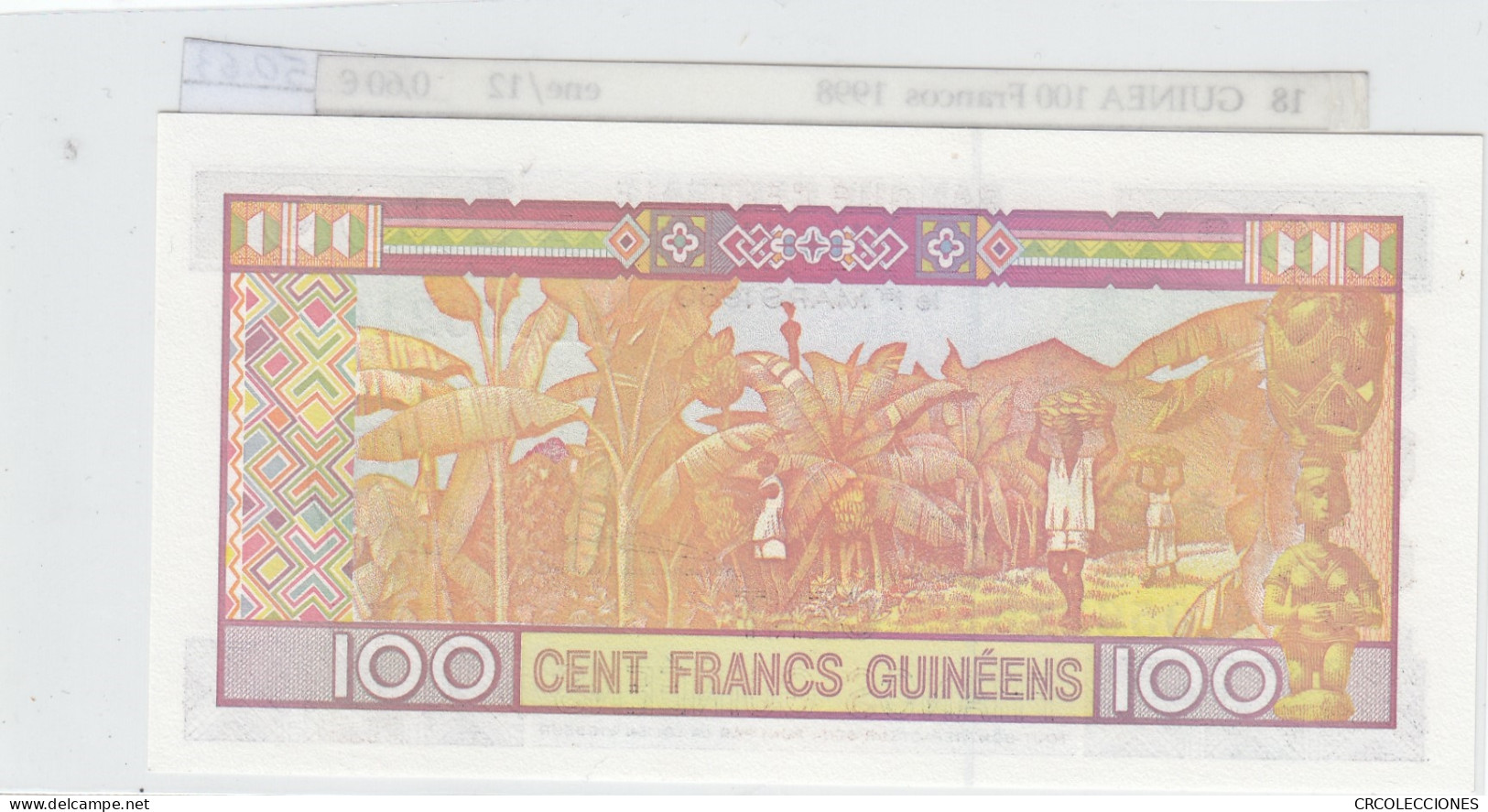 BILLETE GUINEA 100 FRANCOS  1998 P-35a.2 SIN CIRCULAR - Andere - Afrika