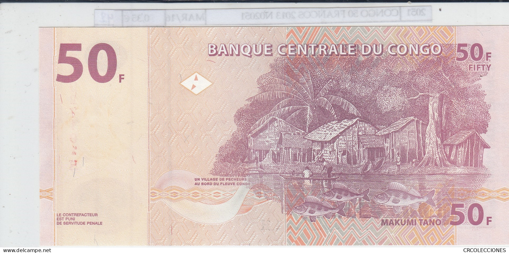 BILLETE CONGO 50 FRANCOS 2013 P-97Аa SIN CIRCULAR - Autres - Afrique