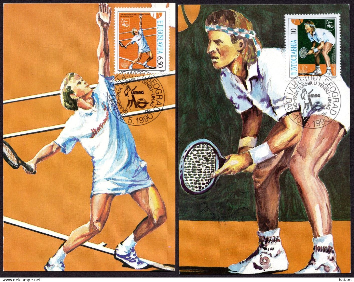 Yugoslavia 1990 - Tennis Grand Prix - UMAG '90 - Maximum Card - Briefe U. Dokumente