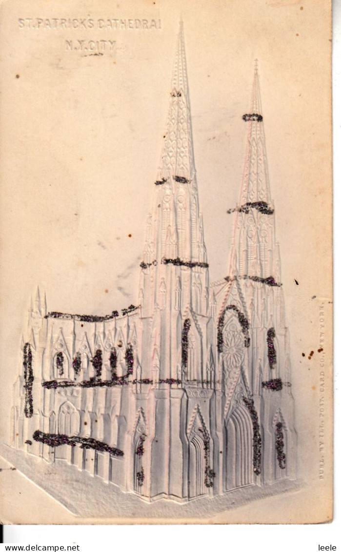 CK95. Antique Embossed Postcard. St. Patrick's Cathedral. New York City - Churches