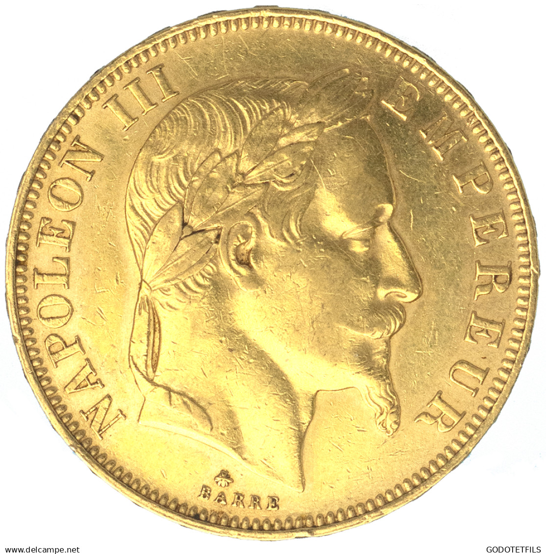 Second-Empire-50 Francs Napoléon III Tête Laurée 1862 Paris - 50 Francs-or