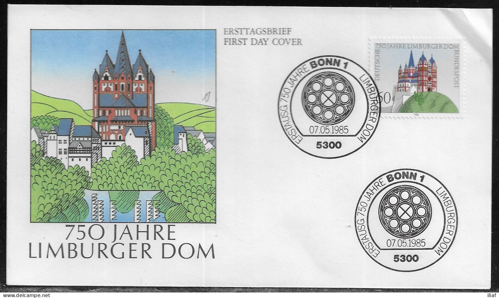 Germany. FDC Mi. 1250.  750th Anniversary Of St. George’s Cathedral,  Limburg.   FDC Cancellation On Cachet Special Enve - 1981-1990