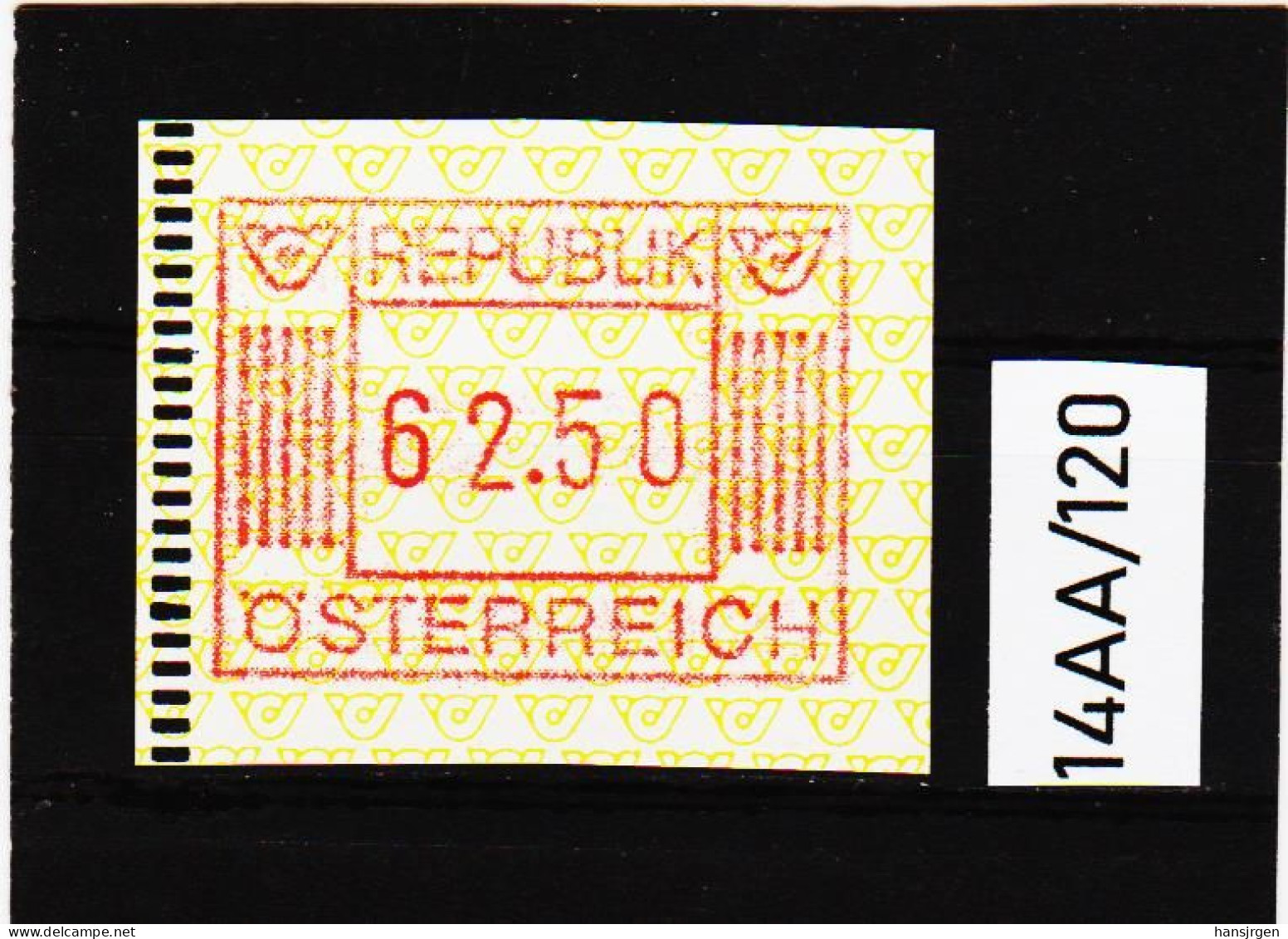 14AA/120  ÖSTERREICH 1983 AUTOMATENMARKEN  A N K  1. AUSGABE  62,50 SCHILLING   ** Postfrisch - Vignette [ATM]