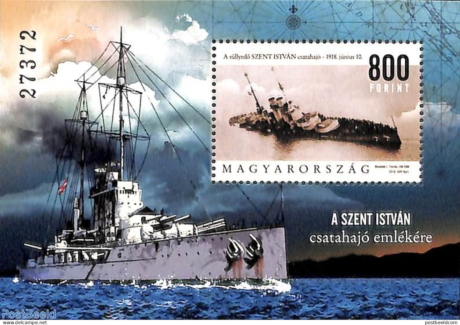 Hungary 2018 A Szent Istvan, Ship S/s, Mint NH, Transport - Ships And Boats - Neufs