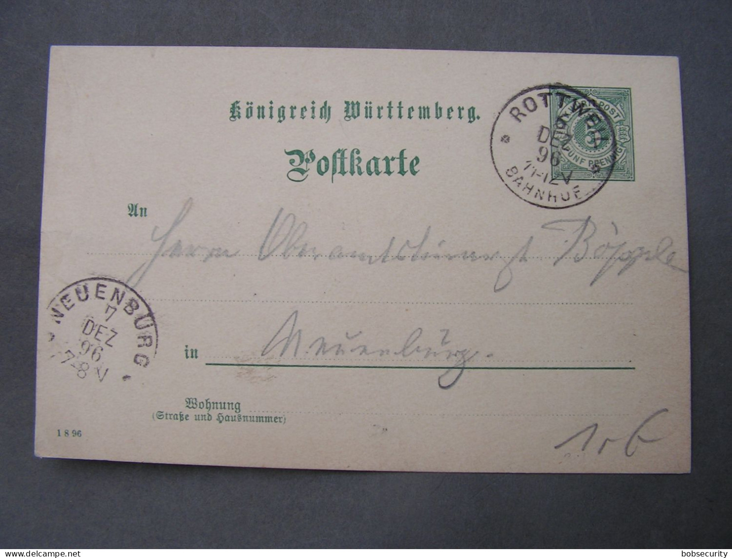 Rottweil 1899  Bahnhof - Entiers Postaux