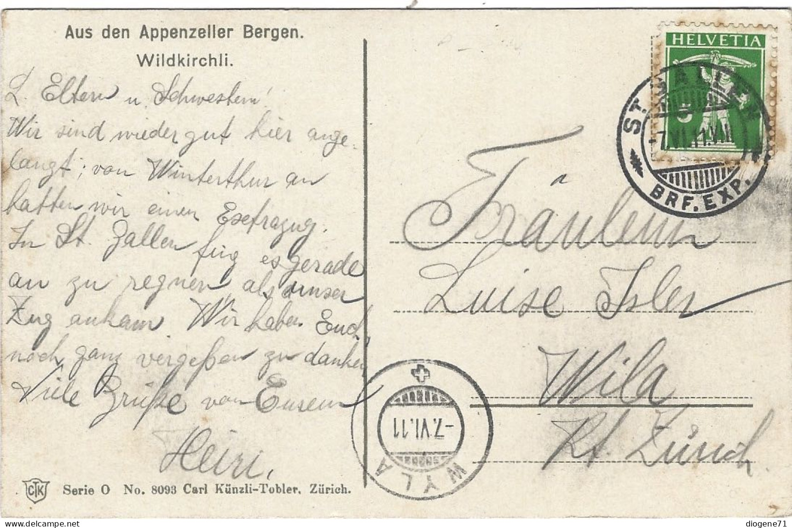 Aus Den Appenzeller Bergen Wildkirchli 1911 Selten Belebt Künzli-Tobler 8093 - Schwende