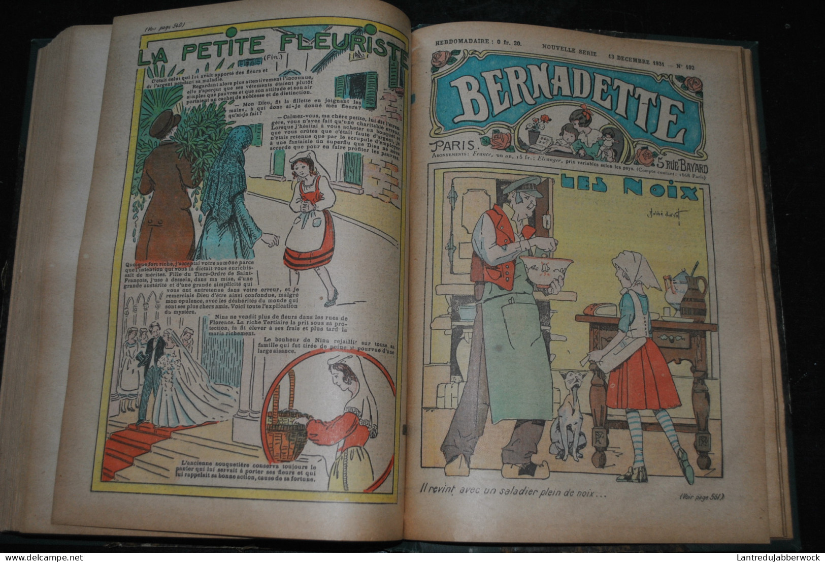 Hebdomadaire BERNADETTE Reliure amateur 2è semestre 1931 n° 79 à 104 (juillet à décembre) RARE BD Revue