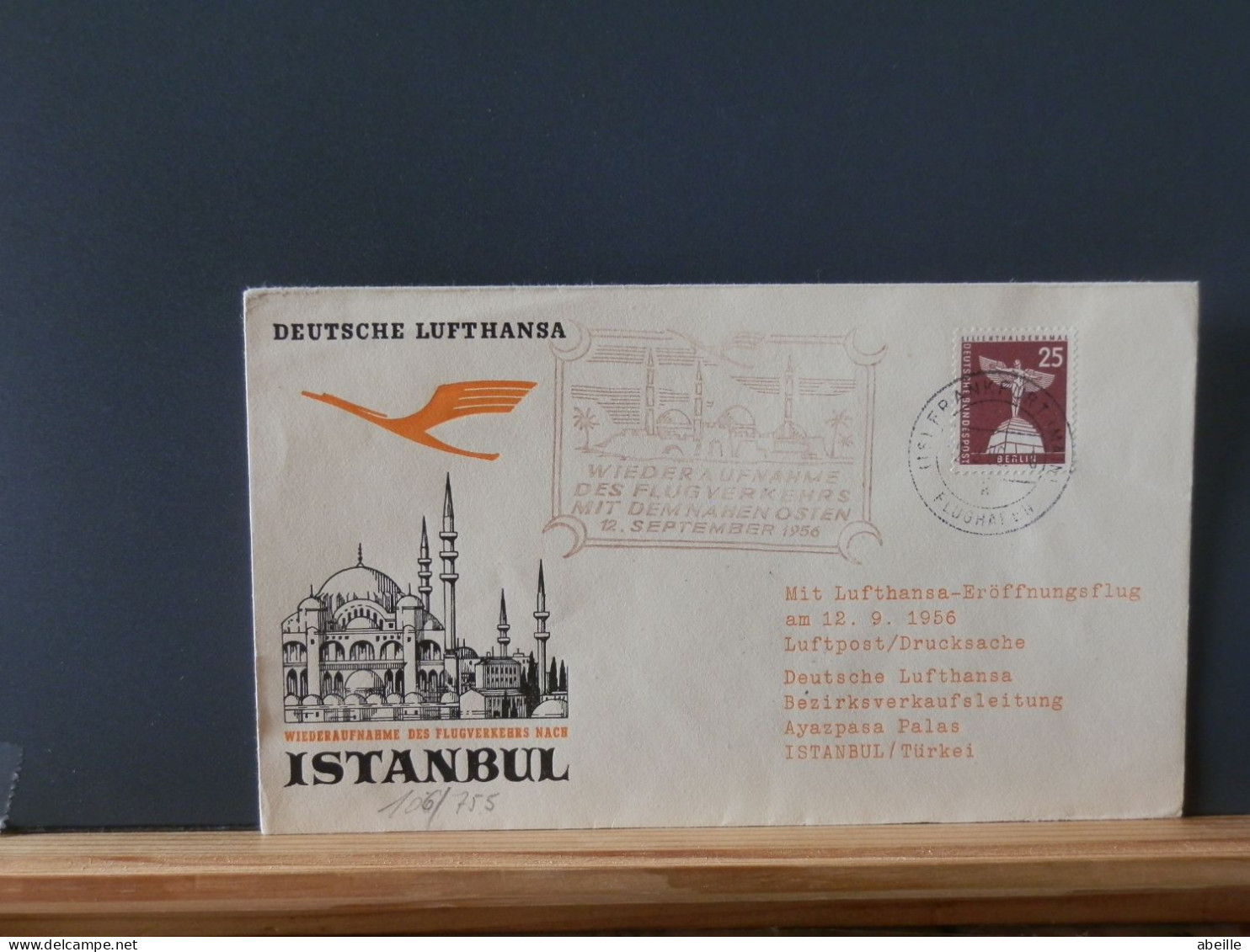 106/755   DOC. LUFTHANSA   BERLIN  NR. 147  ISTANBUL - Airmail