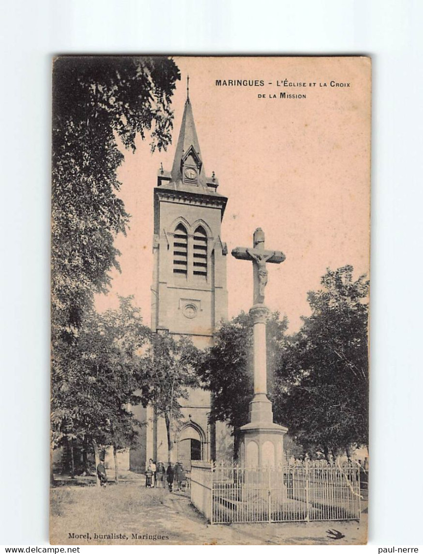 MARINGUES : L'Eglise Et La Croix De La Mission - état - Maringues