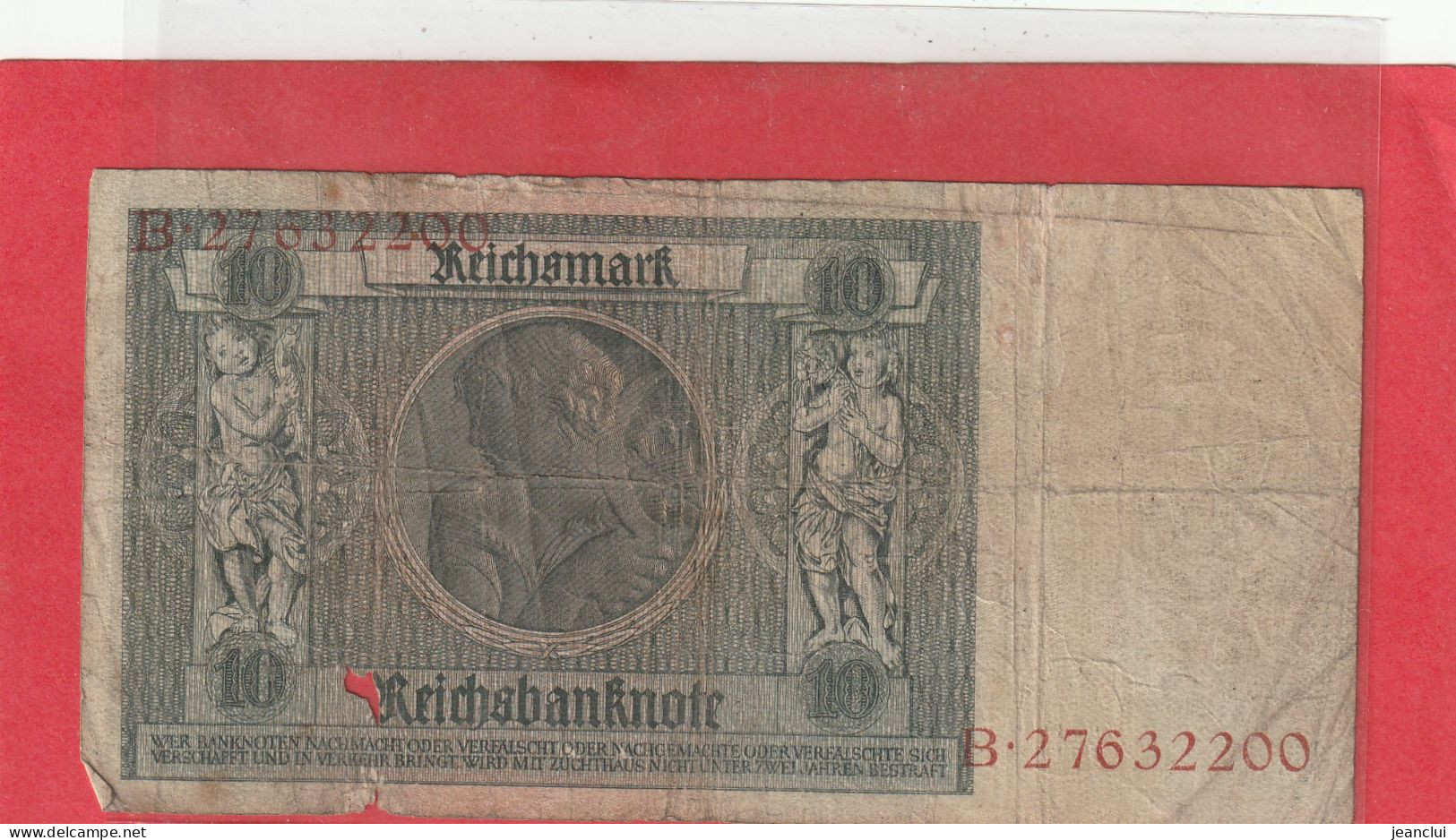 REICHSBANKNOTE  .  10 MARK  .  22-1-1929  .  N°  B.27632200 - 10 Mark