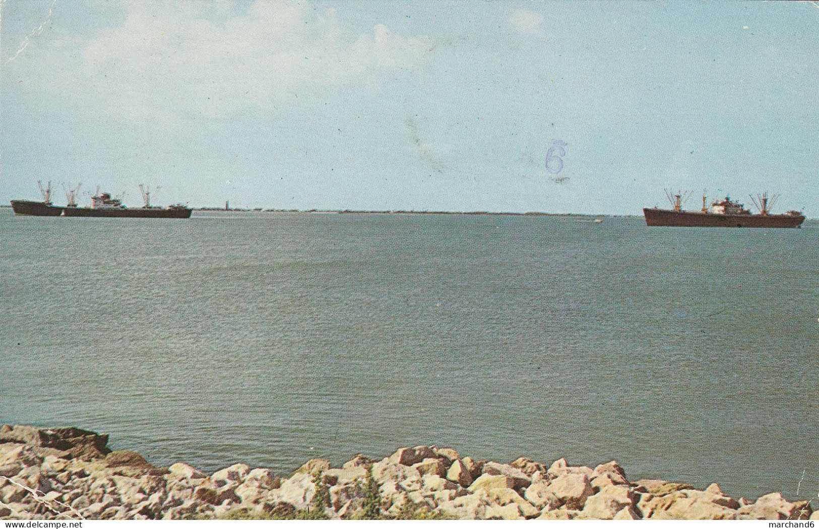 Ships At Anchor In Galveston Bay - Galveston