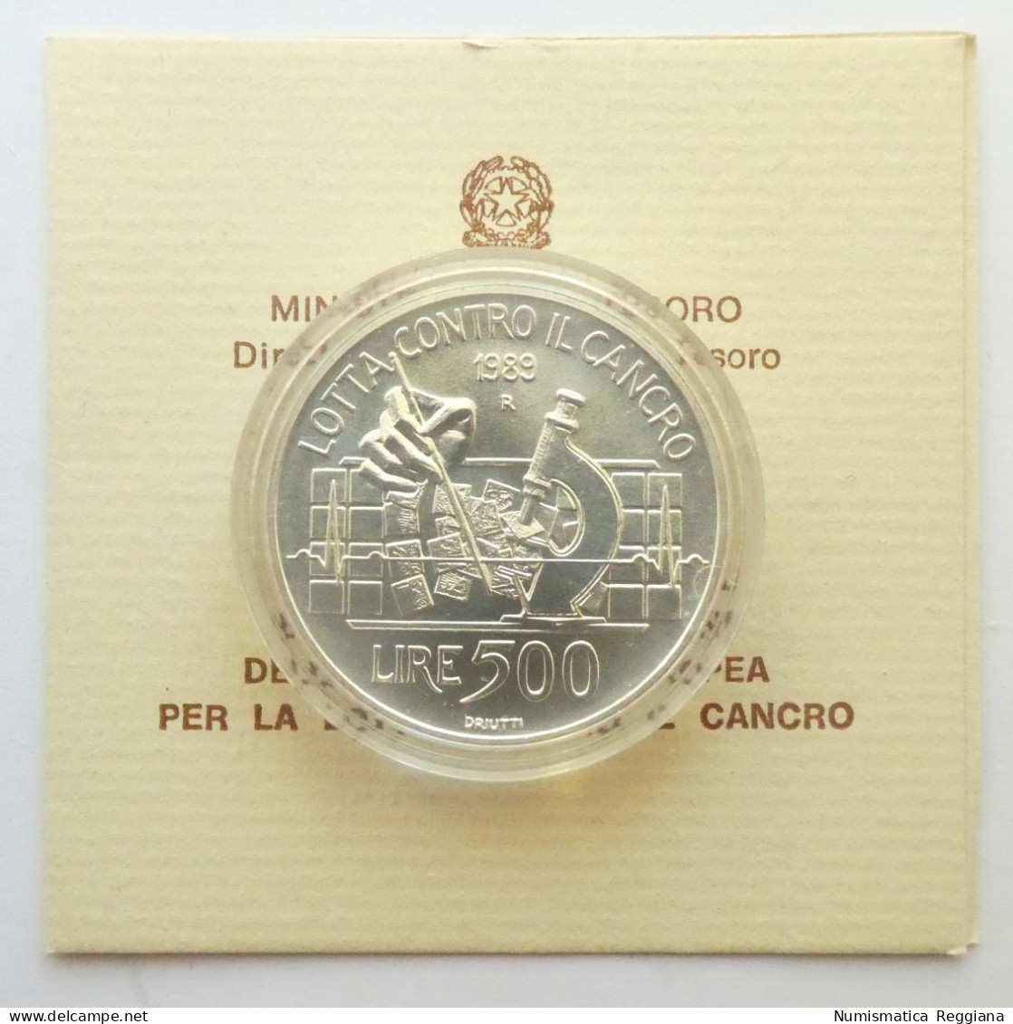 Repubblica Italiana - 500 Lire Argento 1989 Lotta Contro Il Cancro FDC - Mint Sets & Proof Sets