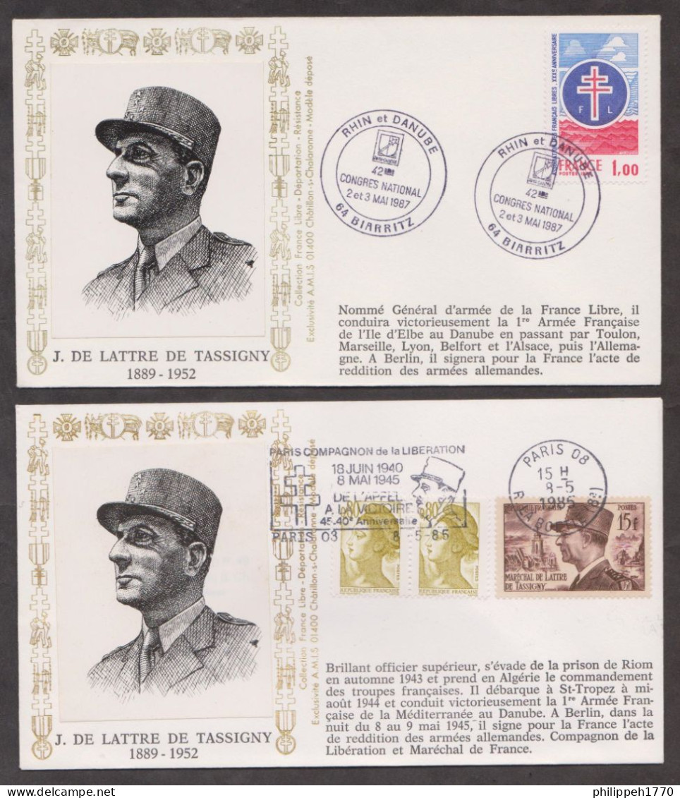 ENVELOPPE J.DE LATTRE DE TASSIGNY 1889-1952-LOT 2. - Unclassified