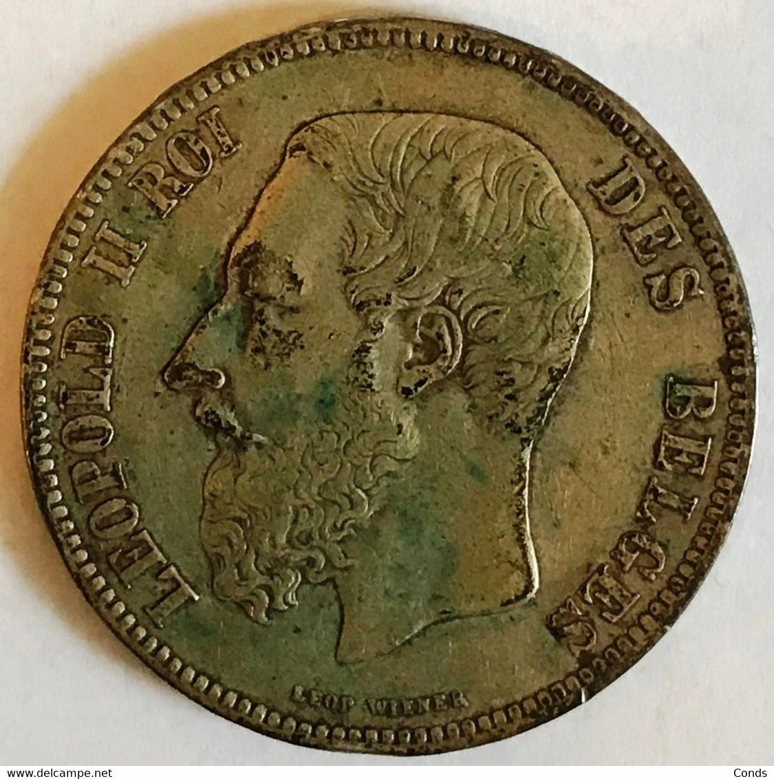 5 Francs Leopold II 1868 - Position B - TB/TTB - 5 Frank