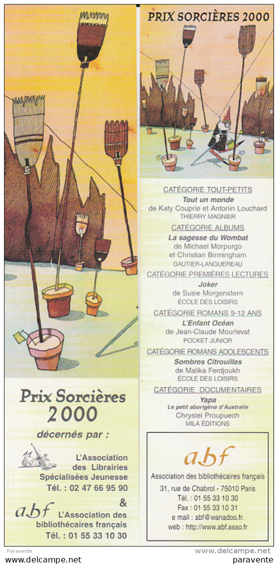 Marque Page Pour PRIX SORCIERES 2000 - Marque-pages