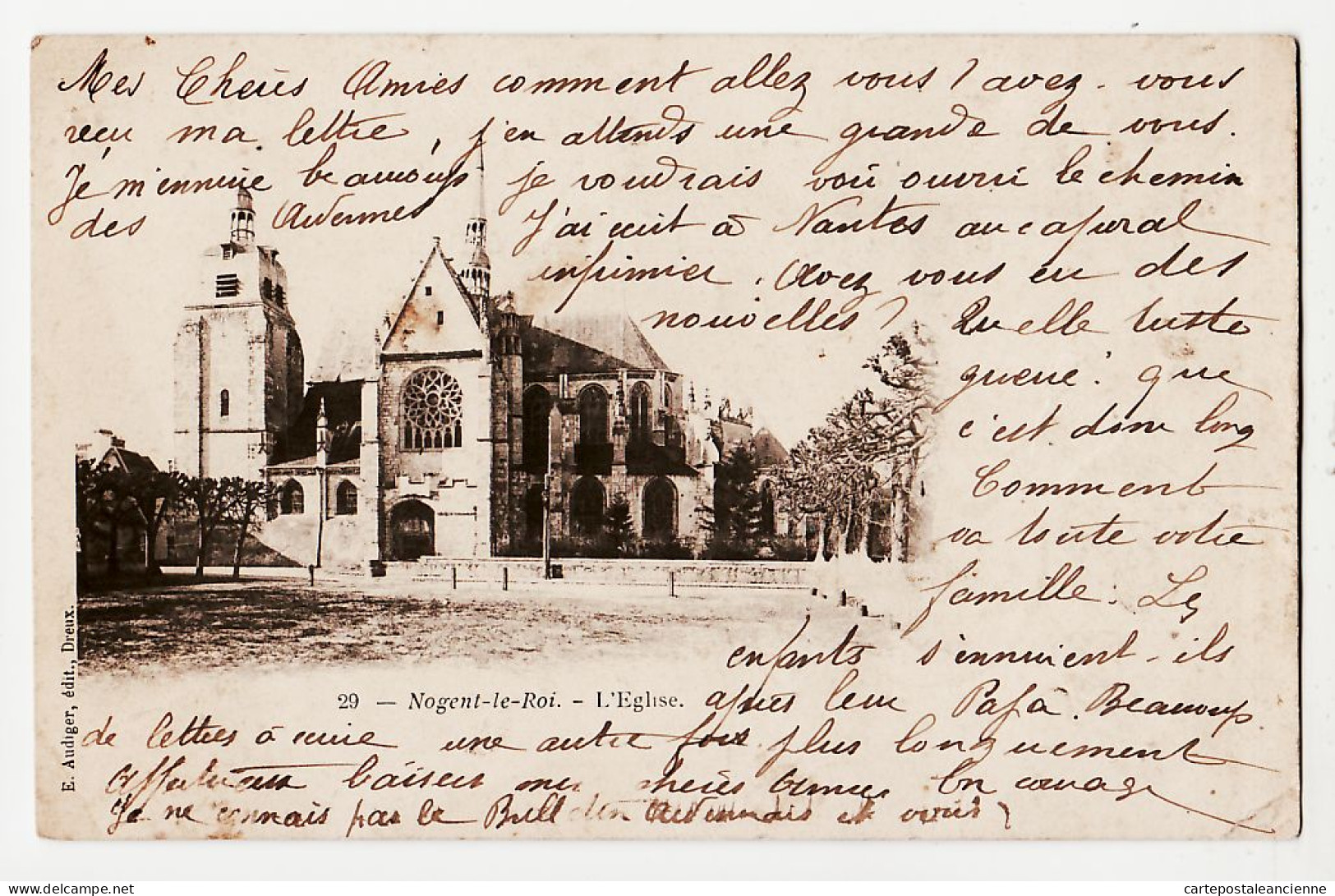 25927 / ⭐ NOGENT-LE-ROI Eure Loir L'Eglise 1900s à THIERAU Rue Vaucorbe Tonnerre Yonne - AUDIGER 29 - Nogent Le Roi