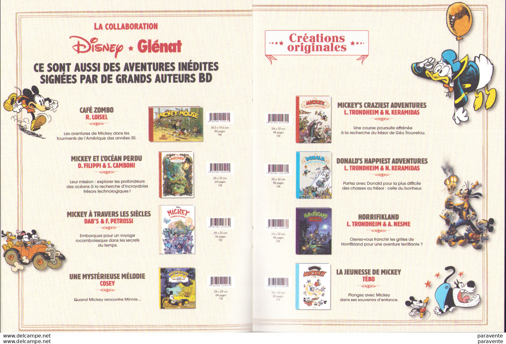 Dossier REDECOUVREZ INCROYABLE PATRIMOINE DISNEY De Glenat Avec Scarpa Banks Don Rosa Godfredson - Presseunterlagen