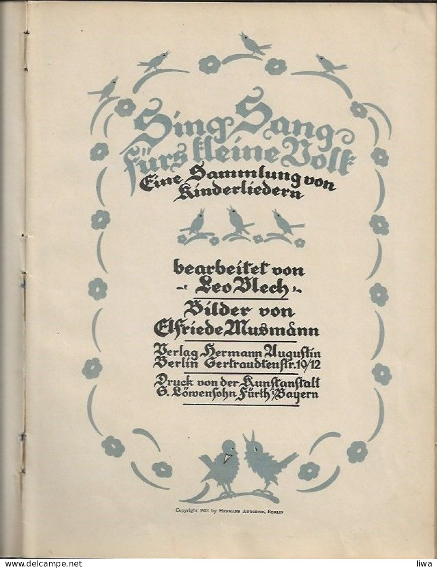 Sing Sang Fürs Kleine Volk – Leo Blech - Oude Boeken
