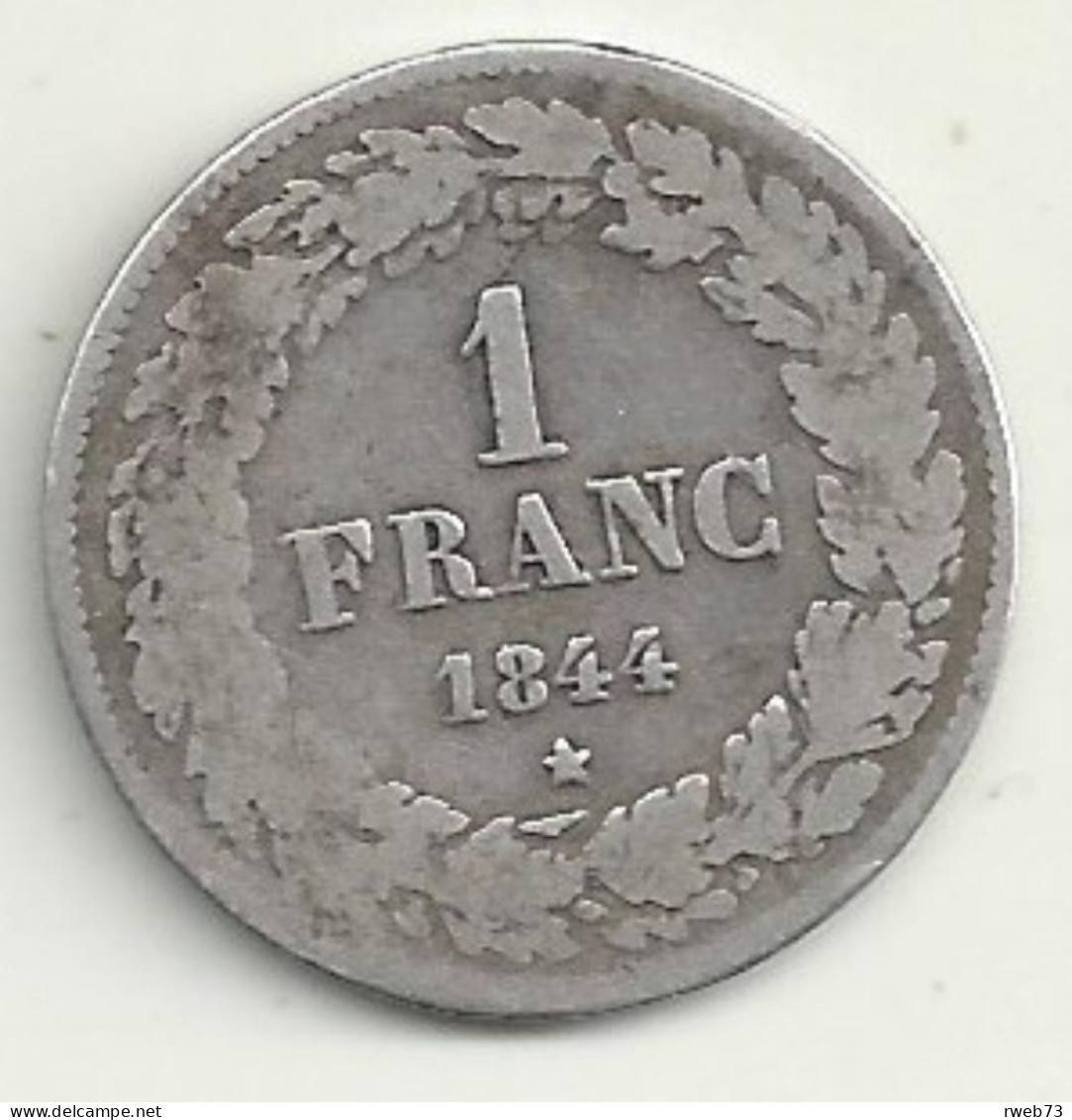 BELGIQUE - 1 Franc - 1844 - B/TB - 1 Franc