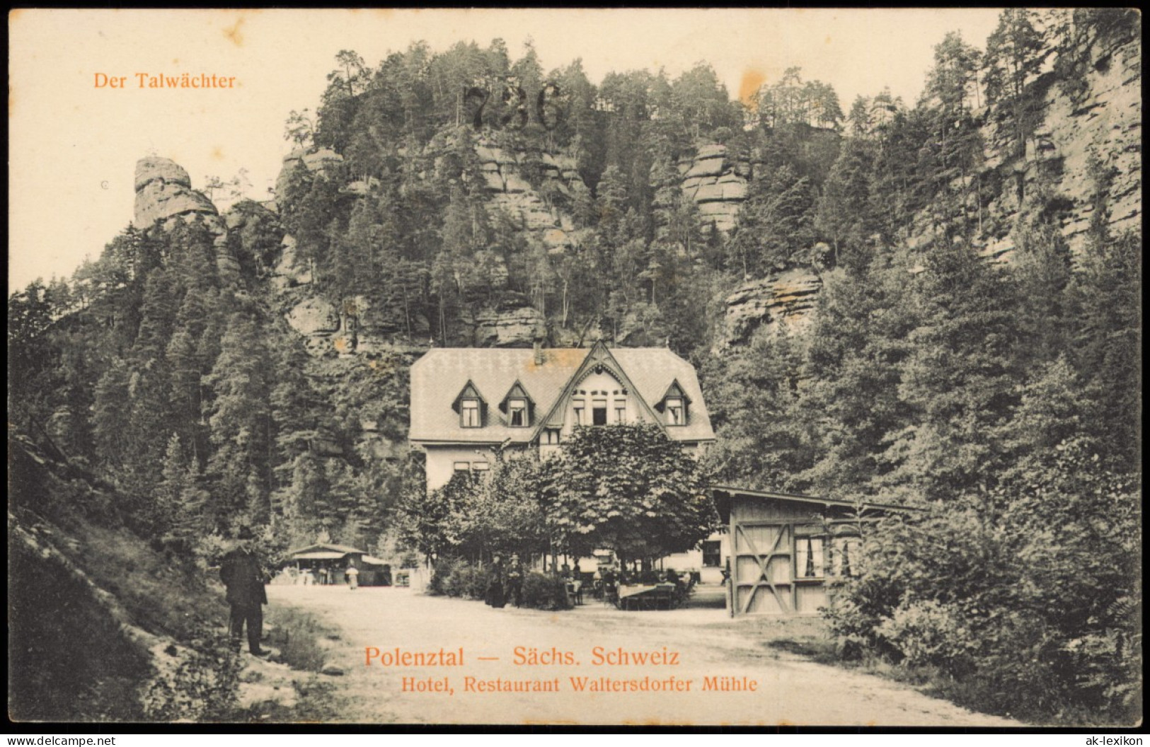 Hohnstein Sächs. Schweiz Polenztal  Hotel, Restaurant Waltersdorfer Mühle 1913 - Hohnstein (Saechs. Schweiz)
