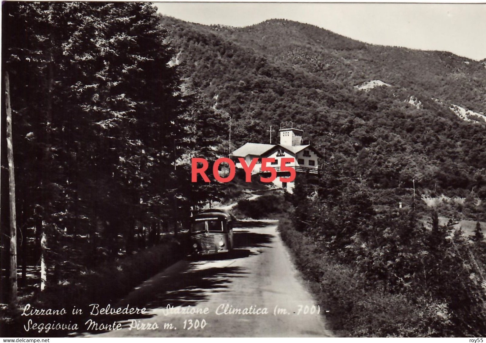 Emilia Romagna-bologna-lizzano In Belvedere Seggiovia Monte Pizzo Veduta Fermata Corriera Epoca Anni 50 - Sonstige & Ohne Zuordnung