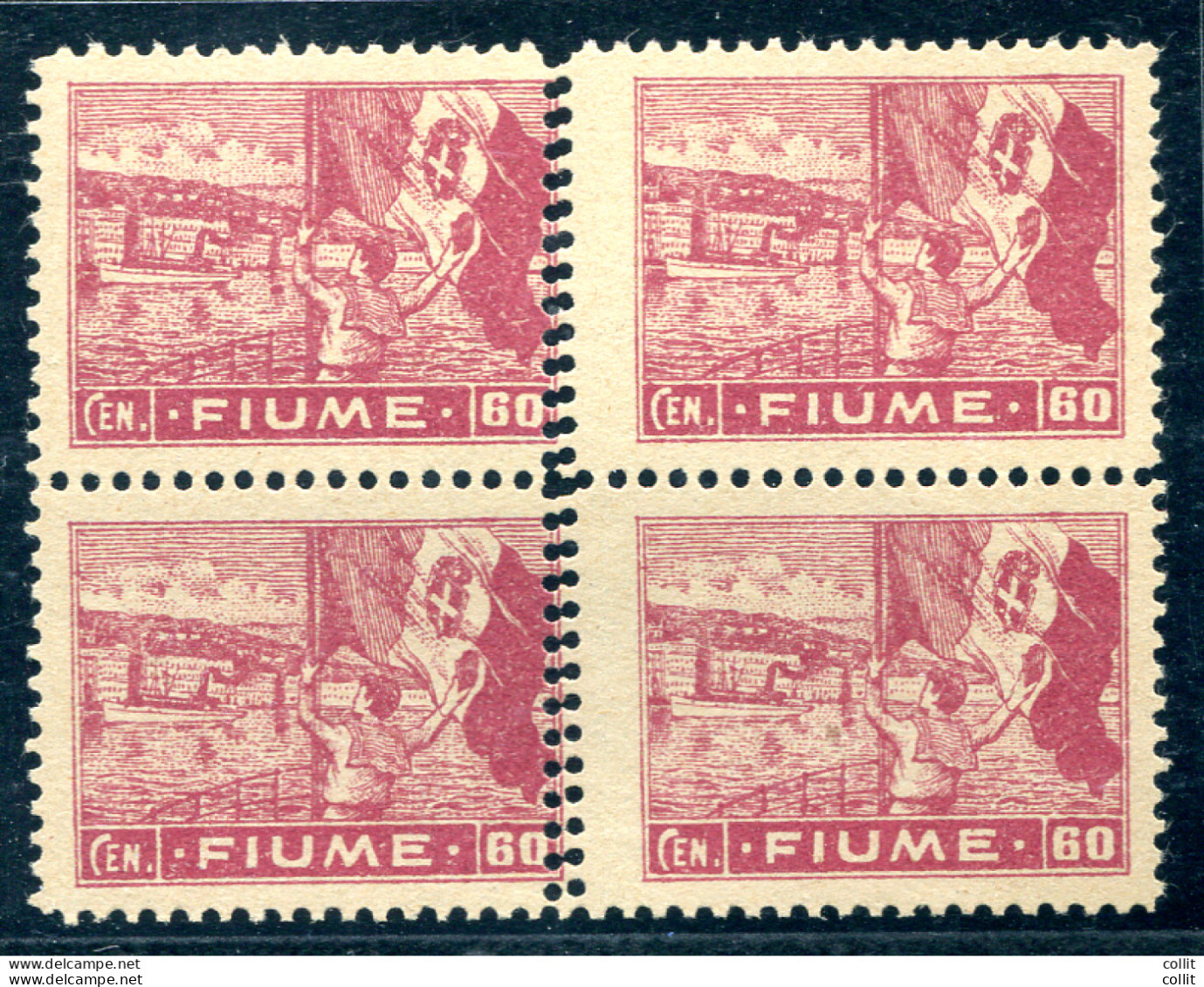 Fiume - Allegoria Cent. 60 Carta C Varietà - Sonstige & Ohne Zuordnung