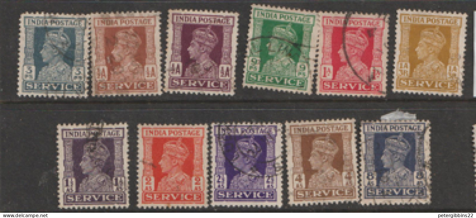 India  Service  1939 SG 0143-50   Fine Use - 1936-47 King George VI