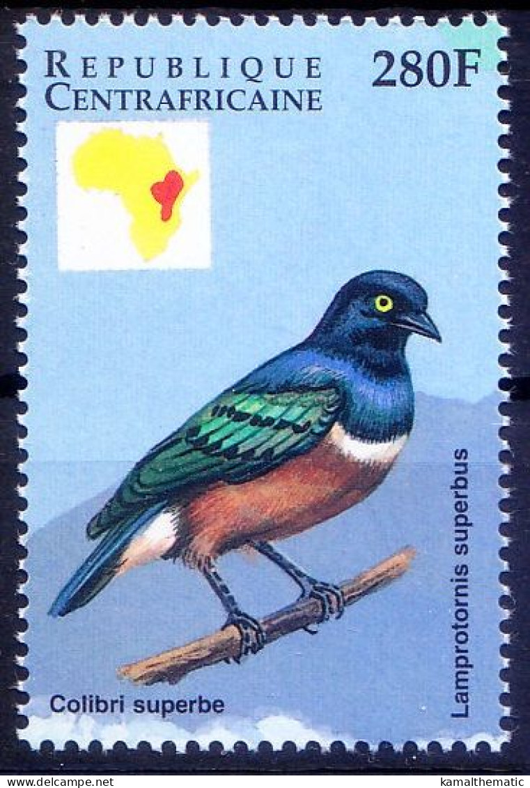 Colibri Superbe, Birds, Central Africa 1999 MNH - Kuckucke & Turakos