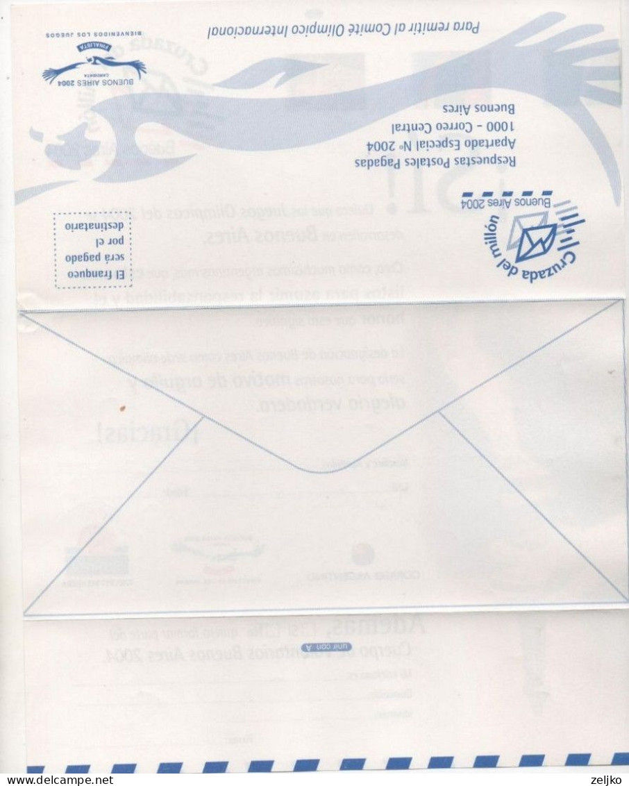 Argentina, Letter, Propaganda For Olympic Games 2004 In Argentina - Covers & Documents