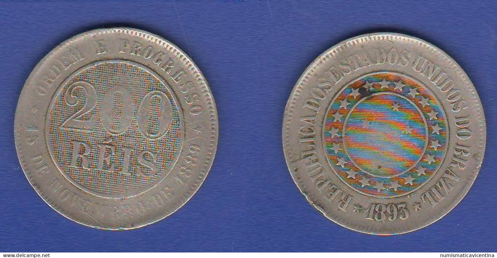 Brasil 200 Reis 1893 Brasile Brazil Nickel Coin - Brasilien