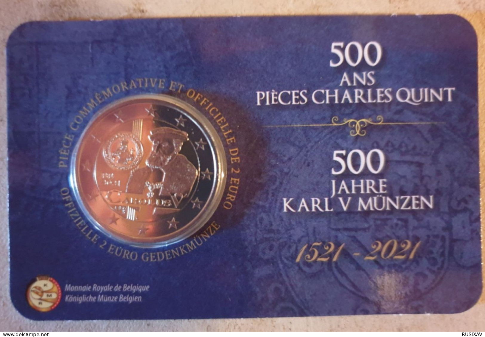 Belgique 2021  Coincard 2 Euro 2021 500 Ans Charles Quint Version Francaise - Belgium