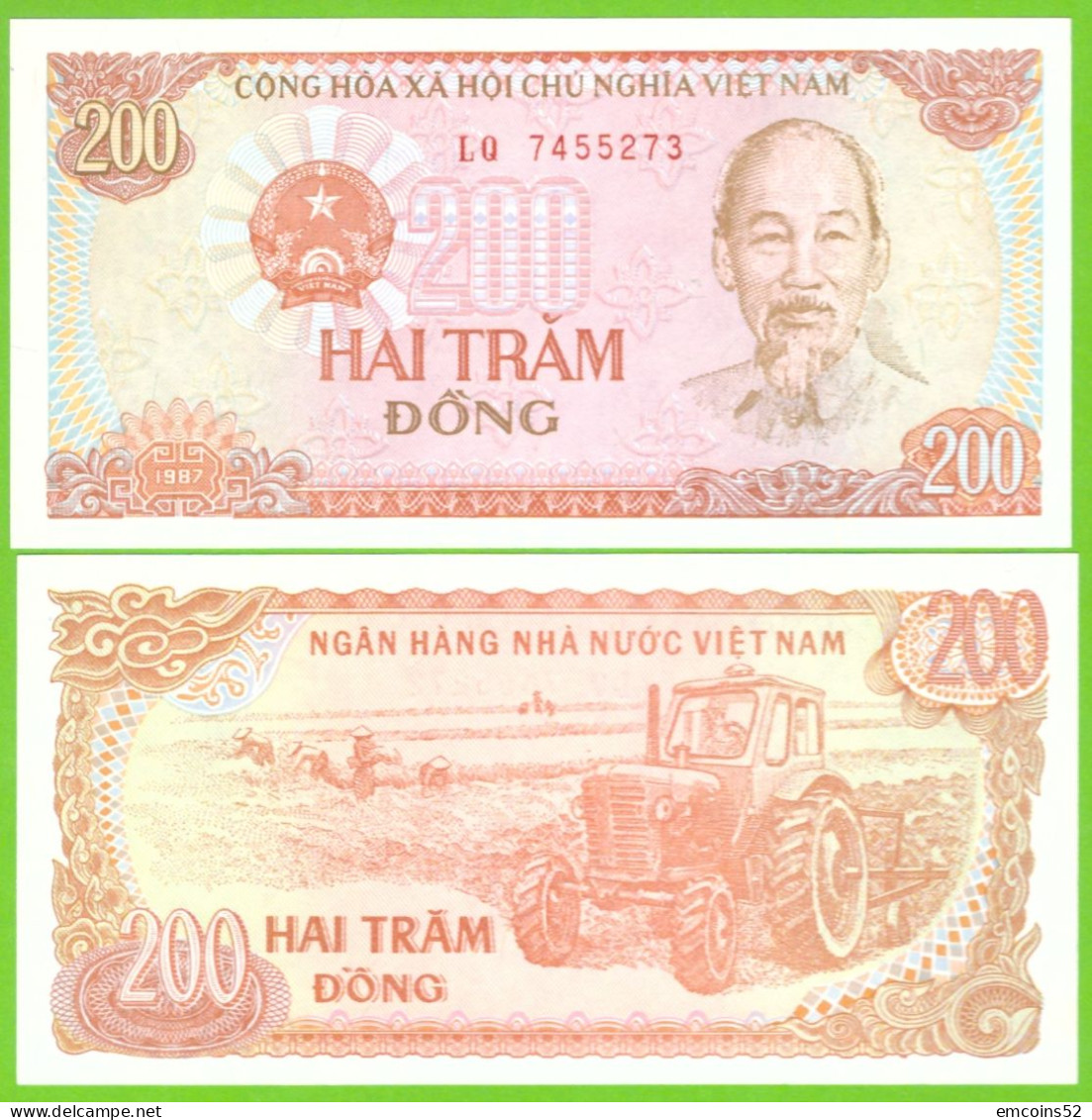 VIETNAM 200 DONG 1987 P-100c UNC - Vietnam