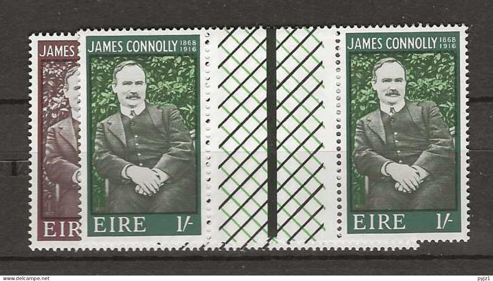 1968 MNH Ireland Mi 208-09 Gutter Pairs Unfolded - Neufs